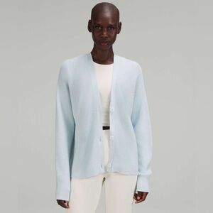 Lululemon Merino Wool- Blend Cradigan Powder Blue Color Size 10
